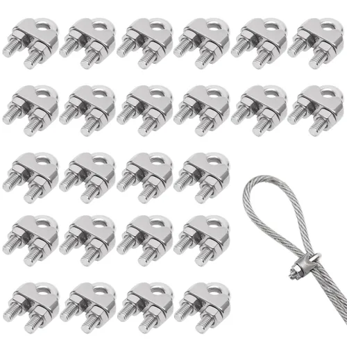 Vista 10 de Venforze Abrazadera de cuerda de alambre de 12PCS M3 1/8 "pulgadas, abrazaderas de cable de alambre de acero inoxidable 304 M3