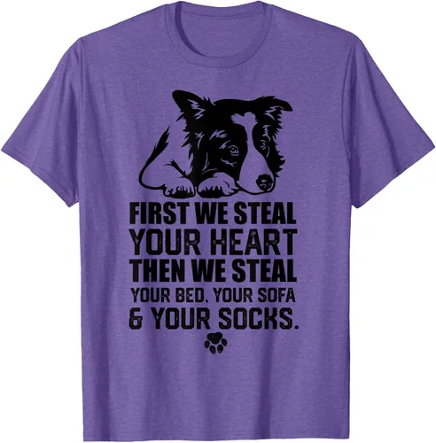 Vista 10 de Border Collie Steal Your Heart Steal Your Bed - Camiseta de sofá, Gris