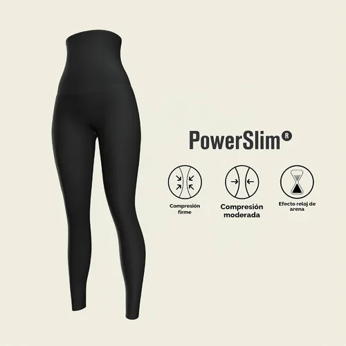 Vista 4 de Leonisa Leggings de compresión de cintura alta para mujer – Leggings de gimnasio Shapewear B55 - Azul Oscuro
