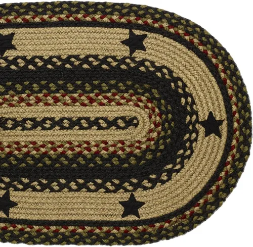 Vista 3 de Colección Tartan Star Premium trenzada Primitivo, rústico, campestre, estilo granja Yute/algodón 30 días sin riesgo Alfombra
