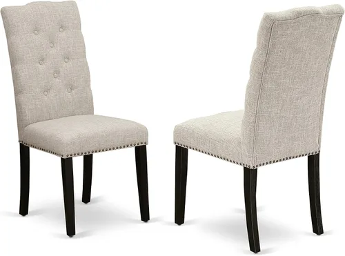 Vista 4 de East West Furniture HBEL3-ABK-35 - Juego de mesa y sillas de cocina de 3 piezas que contiene una mesa de comedor redonda con pedestal y 2 sillas