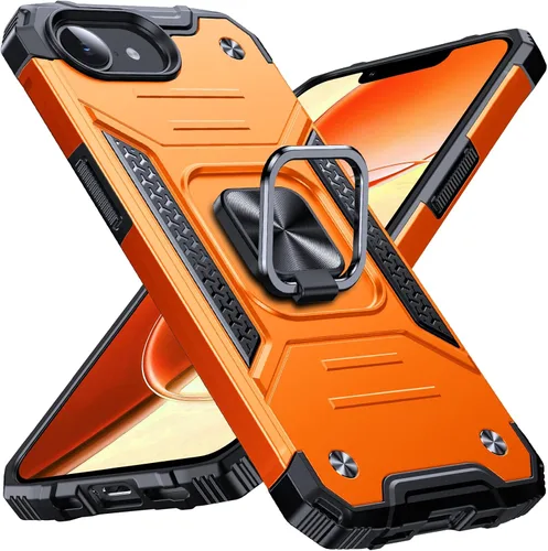 Vista 119 de Anqrp Funda resistente para iPhone 6/7/8/SE/SE2 con soporte de anillo mejorado y agarre, grado militar, a prueba de golpes, resistente y robusta