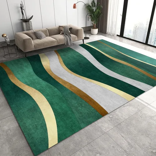 Vista 24 de Alfombra de entrada colorida arcoíris de 2 x 3 pies para baño, alfombra bohemia de mediados de siglo, abstracta de pelo bajo, tapete pequeño