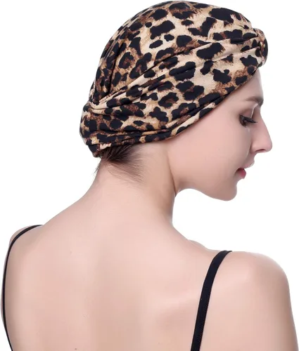 Vista 4 de Gorra estilo turbante de algodón con estampado floral, para dormir, para mujer de Ever Fairy , talla única