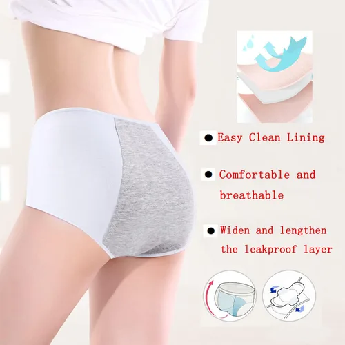 Vista 3 de Demifill Adolescente Niñas Periodo Ropa Interior Algodón Suave Mujeres Bragas Para Adolescentes Escritos