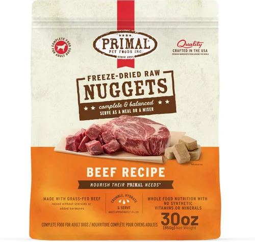 Vista 31 de Primal - Nuggets de alimento crudo liofilizado para perros, res, comida completa y balanceada, también se puede utilizar como complemento o premio