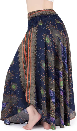 Vista 3 de Lannaclothesdesign - Falda larga para mujer de estilo bohemio, gitano, hippie, ropa de falda boho