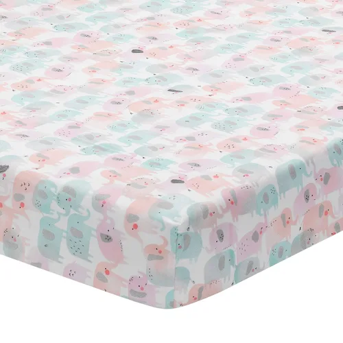 Vista 6 de Lambs & Ivy Juego de ropa de cama para cuna de bebé de 5 piezas con diseño de acuarela color rosa pastel