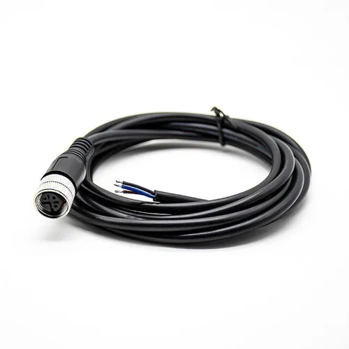 Vista 7 de Elecbee Cable M12 A-Code Conector recto de cabeza hembra individual Cable eléctrico de enchufe de aviación (cable de 12 pines 1M/3.3 pies)