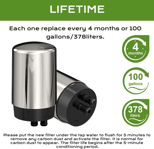 Vista 4 de Repuesto para filtro de grifo Brita, filtro de agua para grifo, se adapta a todos los filtros de agua del grifo compatibles con el sistema