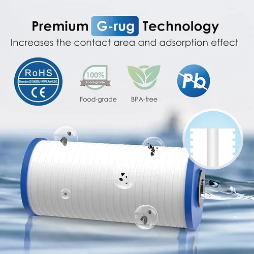 Vista 4 de Waterdrop AP810 - Filtro de agua de repuesto para toda la casa para 3M® Aqua-Pure AP810, AP801, AP811, Whirlpool® WHKF-GD25BB, WHKF-DWHBB, 10 x 4.5