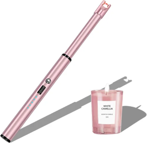 Vista 12 de Encendedor de velas eléctrico, resistente al viento, recargable por USB, sin llama, cuello largo, para velas, estufa de gas, chimenea, barbacoa