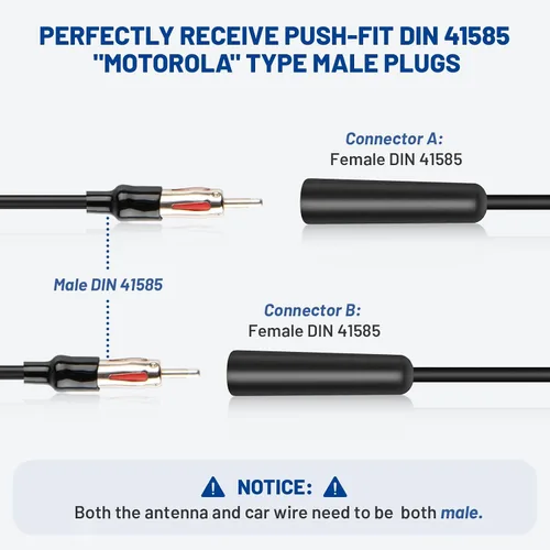 Vista 4 de Anina Adaptador de antena de radio de coche hembra a hembra Conector aéreo universal Cable de extensión de antena de radio