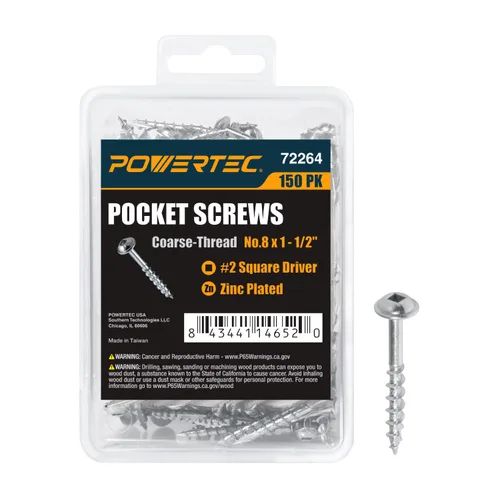 Vista 12 de POWERTEC 71933-P2 Broca de taladro de bolsillo con vástago hexagonal de 1/4 pulgadas, broca de repuesto con collar de tope de profundidad