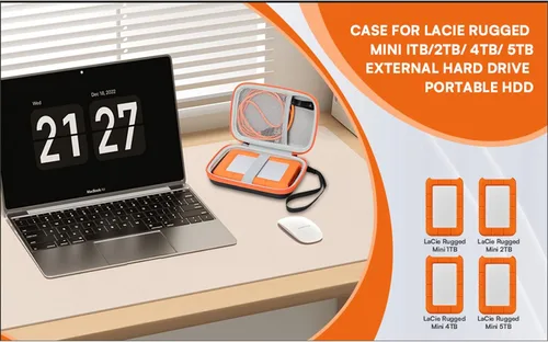 Vista 5 de Disco duro externo portátil bolsa de almacenamiento titular protector para 4tb / 5TB accesorios cubierta