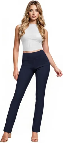 Vista 28 de Hybrid & Company - Pantalones de oficina Millennium ajustados con corte para bota para mujer 10768-negroblanco