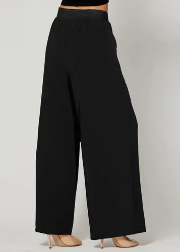 Vista 8 de Pantalones Palazzo de alta calidad para mujer con bolsillos, cintura alta, diseños sólidos e impresos, Palazzo, talla única