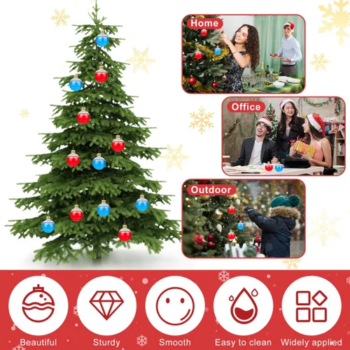 Vista 8 de Baluue Botellas de leche de plástico, 10 bolas de alcohol de Navidad, bola de adornos rellenables para árbol de Navidad de 8.5 fl oz, bombillas
