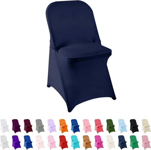 Vista 24 de Funda de elastano para silla, 12 unidades, fundas para silla, fundas plegables para sala de estar, funda extraíble lavable y elástica para silla