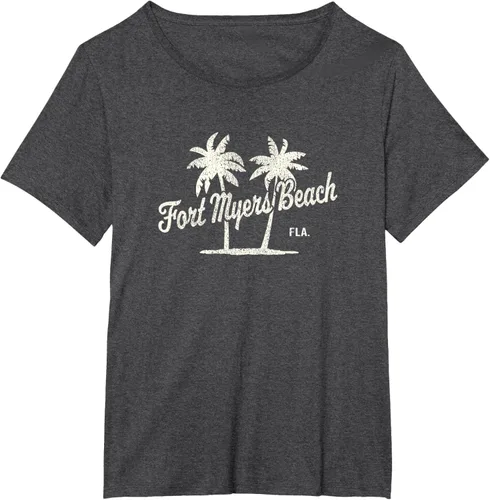 Vista 35 de Fort Myers Beach Florida Vintage 70s Palm Trees Graphic T-Shirt