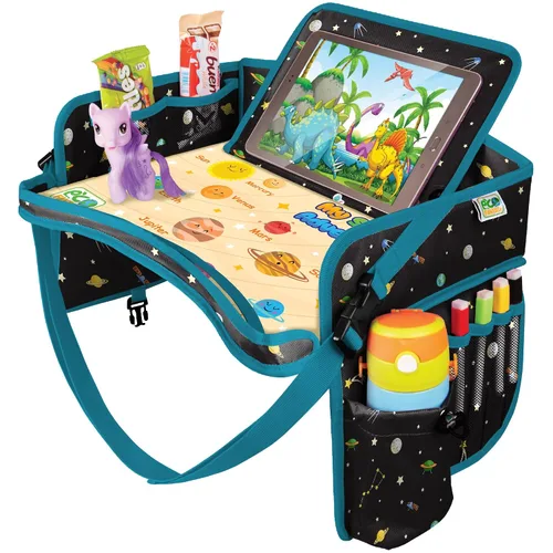 Vista 8 de ECOFANTASY Bandeja de viaje para asiento de automóvil para niños, mesa de Avión