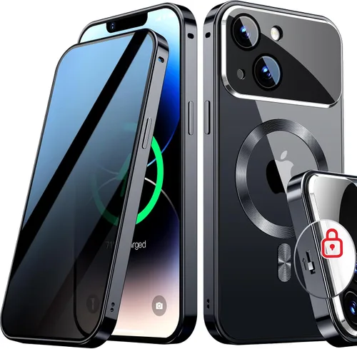 Vista 27 de Funda magnética de privacidad para iPhone 13 Pro, protección completa de la cámara, color negro [Mechanical Lock][Compatible with MagSafe]