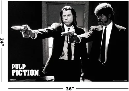Vista 2 de POSTER STOP ONLINE Pulp Fiction - Póster de película (Vincent & Jules - Guns) (tamaño: 36" x 24")