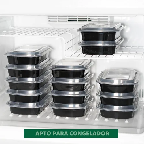 Vista 8 de Freshware Recipientes de comida (paquete de 150) recipientes de alimentos con tapas, caja Bento, apilables, aptos para microondas y lavavajillas