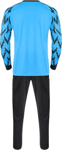 Vista 4 de Camisa de portero acolchada para niños, manga larga, conjunto de jersey y pantalones de fútbol para uniforme de fútbol, kit de portero para niños