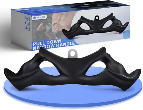 Vista 9 de HXD-ERGO LAT - Barra desplegable con agarres ergonómicos, barra de tríceps para bíceps, accesorio de cable para gimnasio, ejercicio muscular