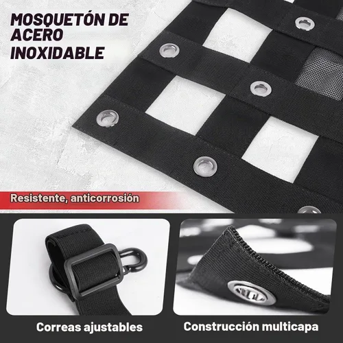 Vista 2 de StarknightMT Malla de Carga UTV - StarknightMT Malla Universal de Cama UTV con Correas Ajustables Compatible con Polaris Ranger General Can-am