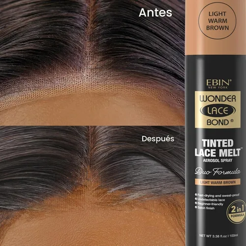 Vista 5 de EBIN NEW YORK Wonder Lace Bond Tinted Lace Melt, marrón cálido claro, 3.38