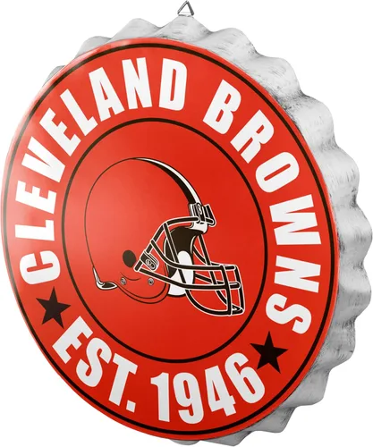 Vista 28 de NFL Team Logo Distressed Metal Hanging Wall Bottle Cap Sign