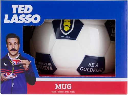 Vista 4 de Paladone Ted Lasso - Taza con forma de fútbol, con licencia oficial de Ted Lasso Merchandise Fútbol o taza de café de fútbol