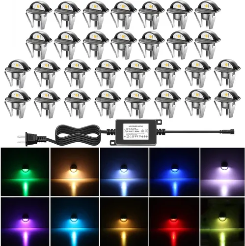 Vista 39 de Luz LED para escaleras, bajo voltaje, impermeable, IP65, para exteriores, 1-2/5 pulgadas, de madera empotrada, iluminación LED de terraza, patio