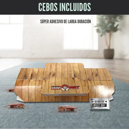 Vista 5 de Trampas adhesivas para cucarachas de interior (paquete de 18) - Trampas de pegamento para cucarachas, trampas para insectos con cebo para cucarachas