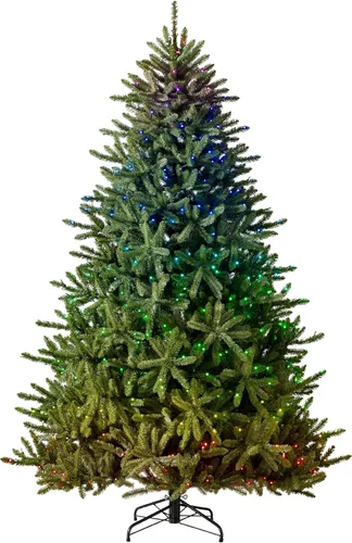 Vista 13 de Balsam Hill árbol de Navidad artificial, tradicional y prémium preiluminado, de 6.5 pies, pícea azul clásica con luces LED transparentes, bolsa