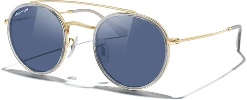 Vista 3 de MERRY'S Gafas de sol polarizadas redondas retro - Gafas de sol unisex de doble puente