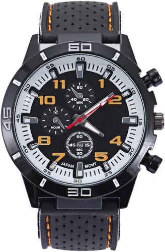Vista 11 de GT Racer - Reloj deportivo para hombre, piloto militar, estilo aviador, estilo militar, correa de silicona negra, relojes deportivos para hombre