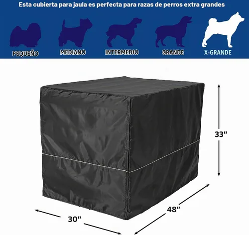 Vista 6 de MidWest Homes for Pets XL Funda para jaula de perro, cubierta de perrera de poliéster negro para dar privacidad, se ajusta a la mayoría