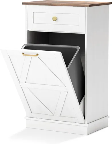 Vista 10 de YESHOMY Gabinete de basura de cocina de 13 galones con puerta de empuje Negro