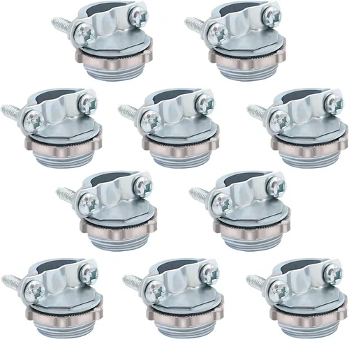 Vista 8 de 12 unids 1/2 pulgada tipo abrazadera conectores de cable para conducto metálico proteger cables plata-zinc