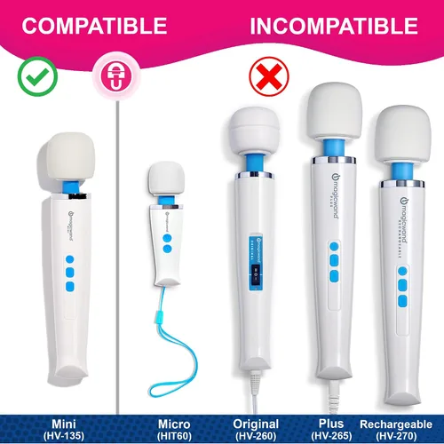 Vista 3 de Magic Wand Mini masajeador personal auténtico cargador portátil Adaptador de corriente polarizado estadounidense y cable de alimentación de 6 pies