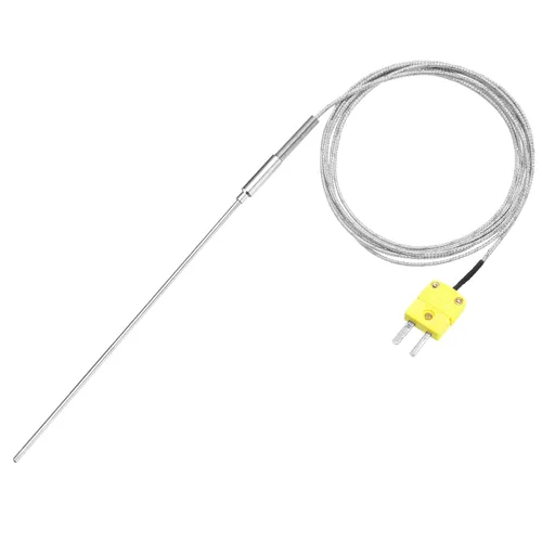 Vista 12 de MECCANIXITY Sonda de sensor de temperatura tipo K con termopar y enchufe, sonda de temperatura del medidor -50 a 1100°C (-58 a 2012°F), acero