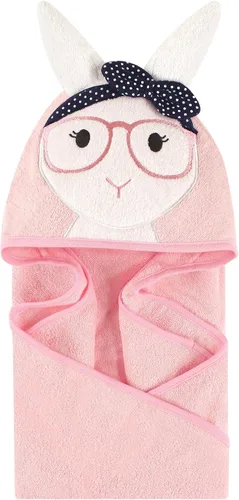Vista 12 de Little Treasure Toalla unisex de algodón con capucha con cara de animal para bebé, elefante de flor, talla única