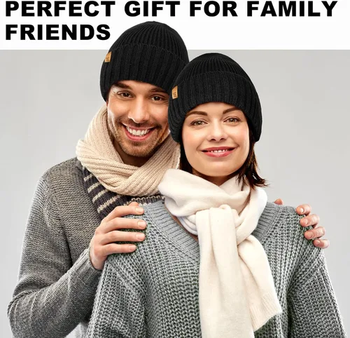 Vista 8 de MIG4U Gorro de invierno para hombre con forro térmico gorro de lana cálida para clima frío