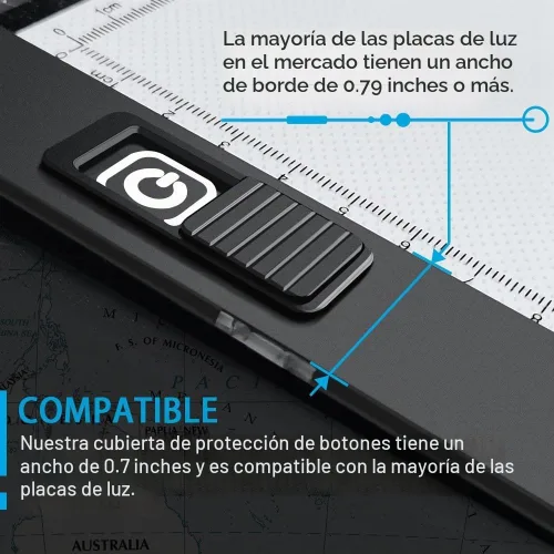 Vista 4 de ILIVABLE - Cubierta para botón de luz de pintura de diamante, protector Negro