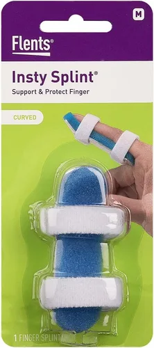 Vista 12 de Flents Férula Insty de 4 lados, protección de doble cara, acolchado de espuma, mediano Finger Splint for Trigger Finger, Fractures, Sprains &