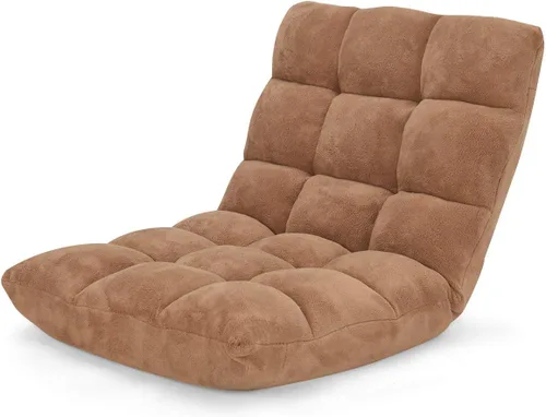 Vista 14 de GOFLAME Sofá de suelo plegable de 14 posiciones, sofá ajustable para juegos, silla acolchada, cama plegable para dormir para sala de estar, Negro