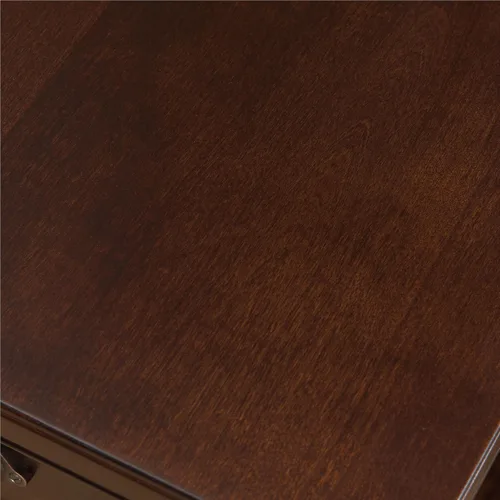 Vista 7 de Leick Home Laurent 10537 - Mesa auxiliar con lámpara, madera maciza, con cajón y estante, cereza chocolate